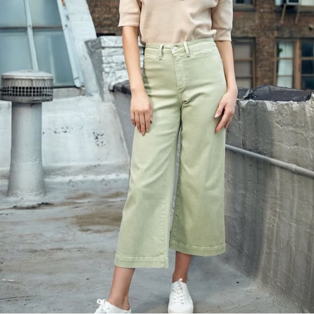 OAT New York wide leg cropped mid rise jean